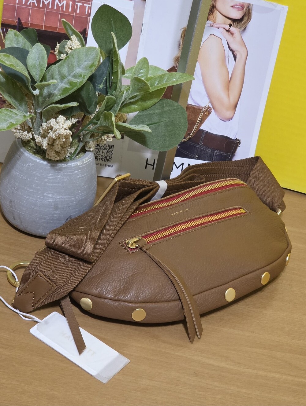 Hammitt MD Charles Leather Crossbody With Gold Accent